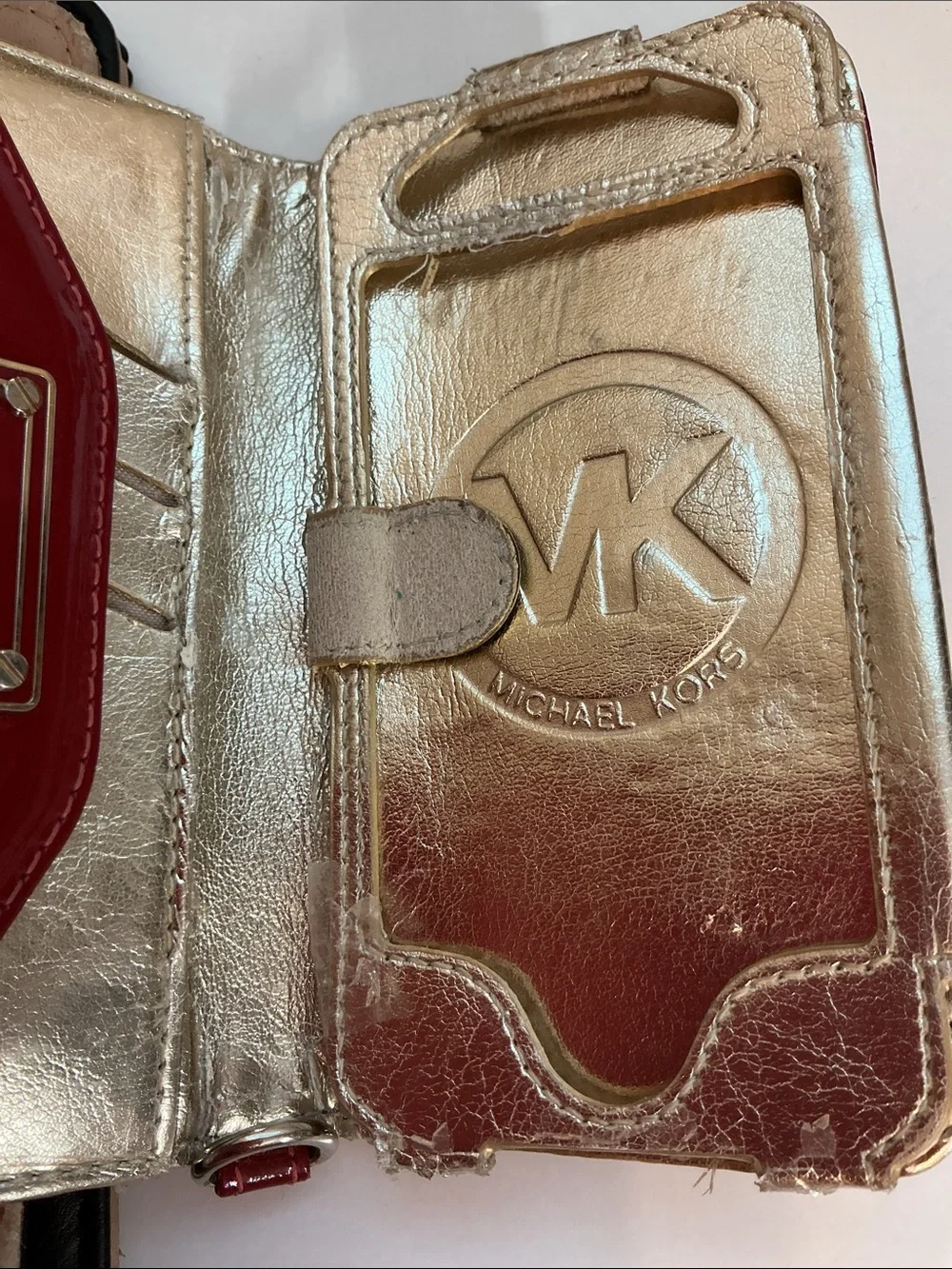 Michael Kors vintage red Jet Set Small Trifold Wallet phone case 2010 - 12